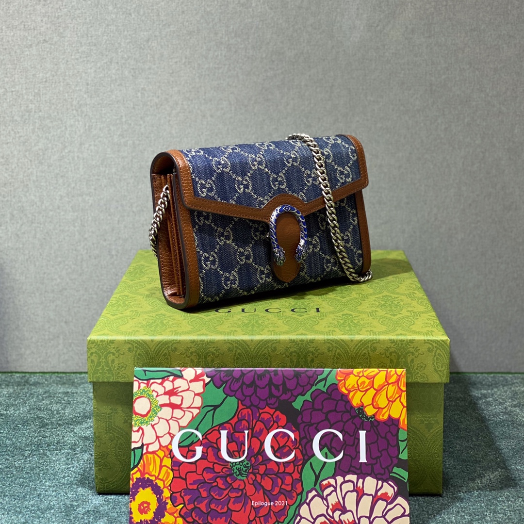 구찌 디오니소스 GG 수프림 체인 월렛 백 WOC 401231